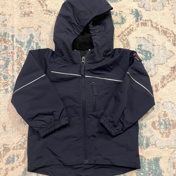Polarn O Pyret Navy Blue Shell Jacket & Puffer Coat Set - Picture 3 of 10